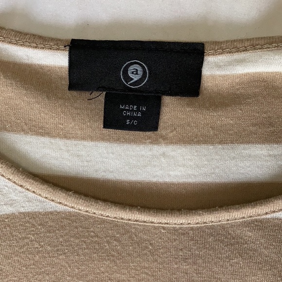 High Low Boatneck Dolman Striped Shirt - Picture 2 of 3